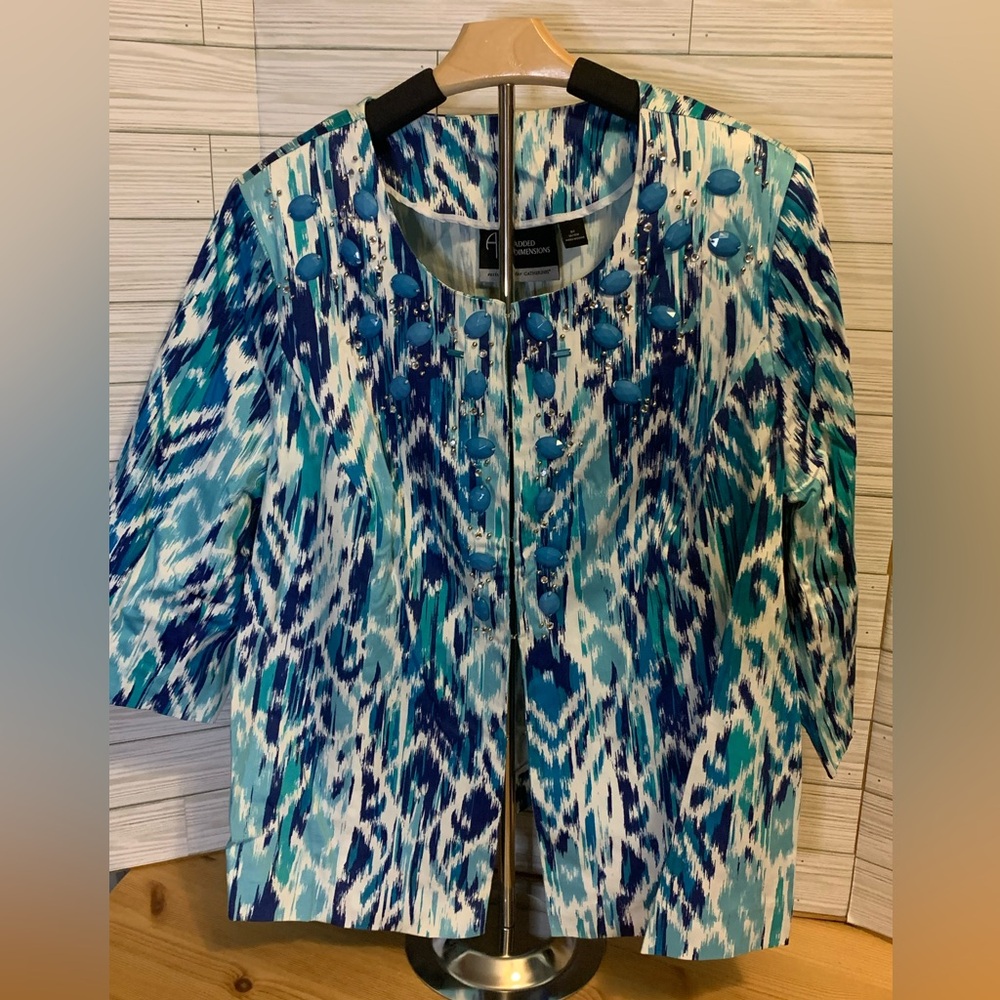 Patterned Blue and White Women's Jacket